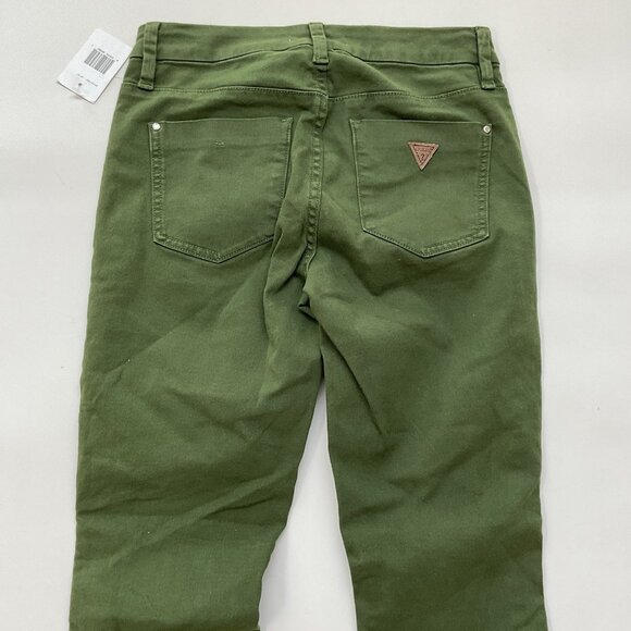 Guess Women’s Athletic Zip Skinny Jean In Olive Ankle Zip Cropped Leg Size 27 - Picture 10 of 13